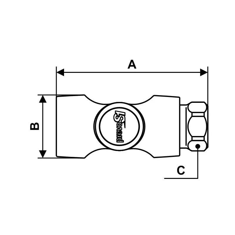 Raccord rapide Prevost fileté femelle ISO 6150 B 6 mm