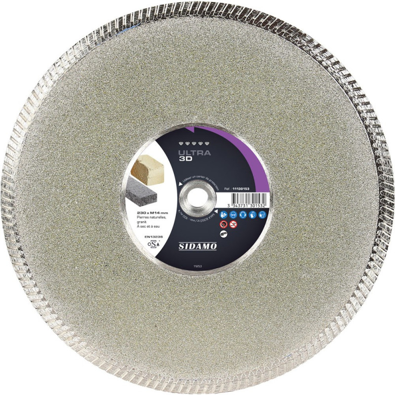 Disque diamant ULTRA 3D D 230mm Alésage M14 SIDAMO 11130153