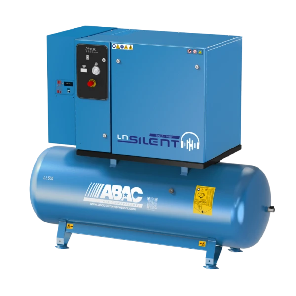Compresseur d'air silencieux avec sécheur d'air 500L 5.5 Cv 11 Bar Gamme LN ABAC 4116026009