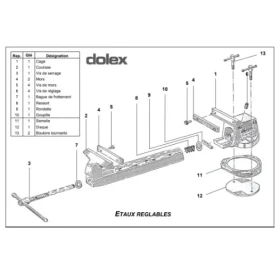 Rondelles, ressort et goupille pour étau 56T DOLEX - PDRONDRESS6