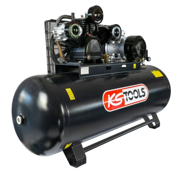 Compresseur à piston sur cuve tri 380V 500L 10bars 10Cv Sans sécheur d'air KS TOOLS 165.0807F