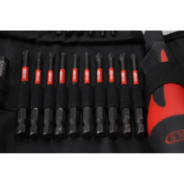 Trousse d’embouts à chocs 1/4″ avec tournevis porte-embouts – 31 pcs KS TOOLS - 515.2303F. Les embouts