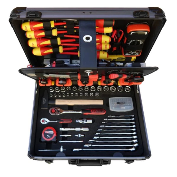 Valise pour électricien et électromécanicien 1/4'' + 1/2'' 142 pièces - KS TOOLS 922.0642F