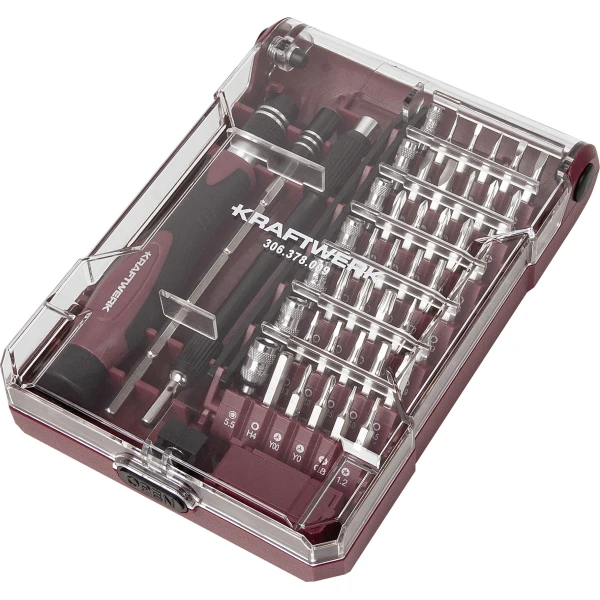 Jeu d'embouts avec tournevis de précision 1/4" 45pcs KRAFTWERK - 306.378.009