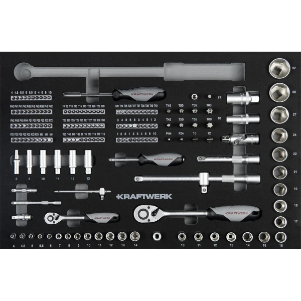 Servante d'atelier noire 7 tiroirs BT700 avec 337 outils KRAFTWERK - 102.117.109