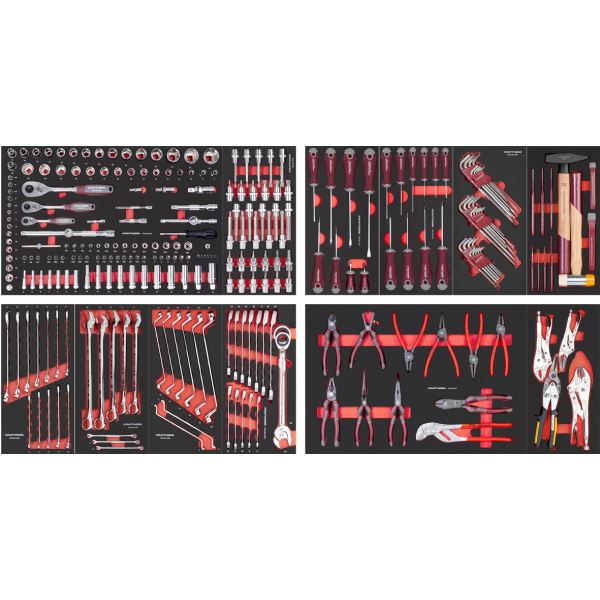 Contenu de la servante d'atelier BT900 7 tiroirs 272 pcs KRAFTERWERK - 102.217.203