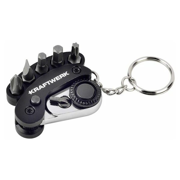 Mini-Clé à Cliquet pliable ProLine 1/4" 72 dents 5 embouts KRAFTWERK - 306.378.006