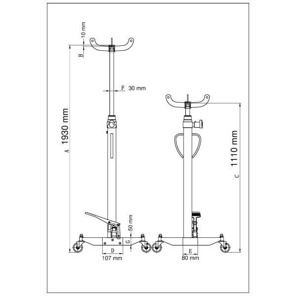 Vérin de fosse 600Kg CLAS - OH 0286