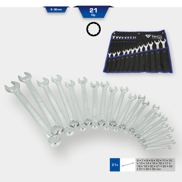 Jeu de clés mixtes, 21 pièces BRILLANT TOOLS - BT011021