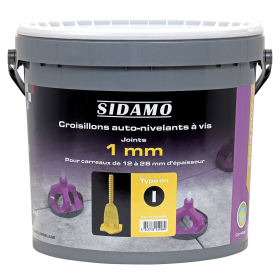 Seau de 700 Croisillons Auto-Nivelants en I à Vis - Joint 1 mm Spécial Carreaux Épais (12-26 mm) SIDAMO - 11255928