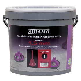 Seau de 1000 Croisillons Auto-Nivelants en I à Vis Joint1,5 mm SIDAMO - 11255924