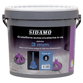 Seau de 1000 Croisillons Auto-Nivelants en I à Vis Joint 3mm SIDAMO - 11255922