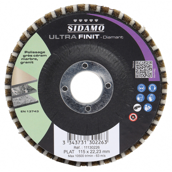 Roue de Polissage Diamantée à Profil Plat Ultra Finit Plat SIDAMO - 11130226