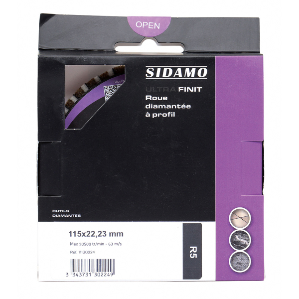 Roue de Polissage Diamantée Profil Quart de Rond R5 ULTRA FINIT R5 SIDAMO - 11130224