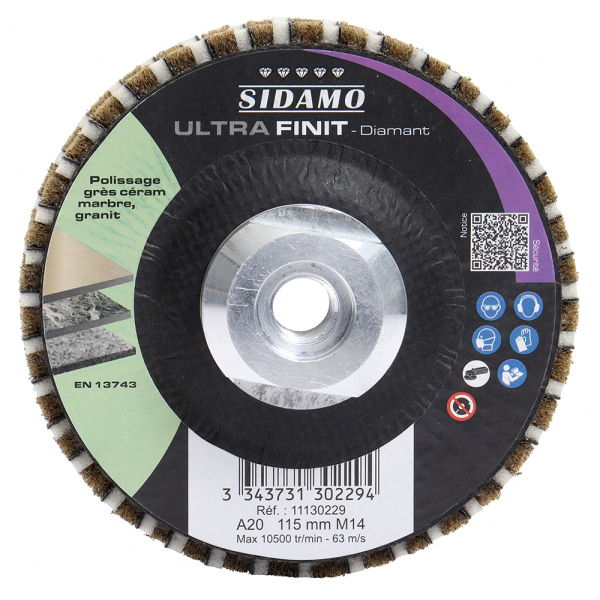 Roue de Polissage Diamantée Profil Arc A20 ULTRA FINIT A20 SIDAMO - 11130229