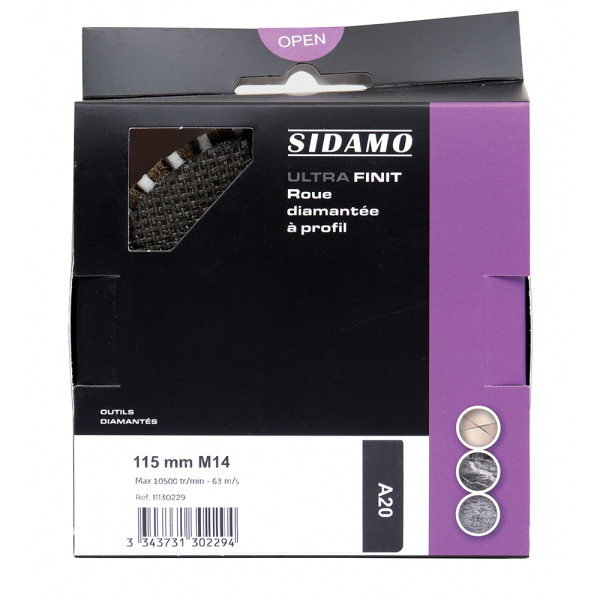 Roue de Polissage Diamantée Profil Arc A20 ULTRA FINIT A20 SIDAMO - 11130229