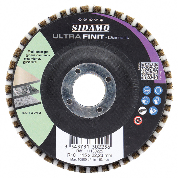 Roue de Polissage Diamantée Profil Quart de Rond R10 - ULTRA FINIT R10 SIDAMO - 11130225