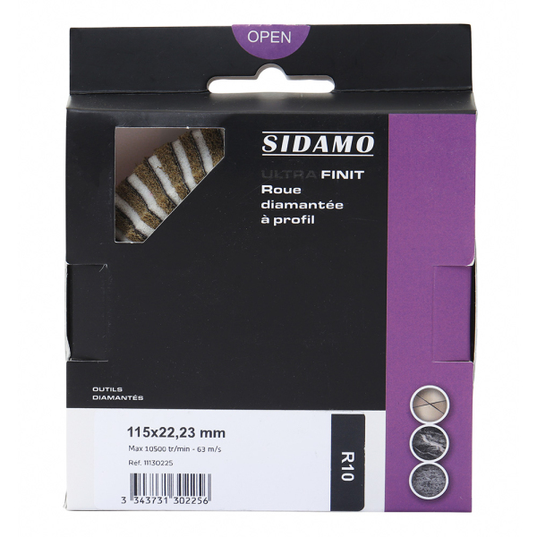 Roue de Polissage Diamantée Profil Quart de Rond R10 - ULTRA FINIT R10 SIDAMO - 11130225