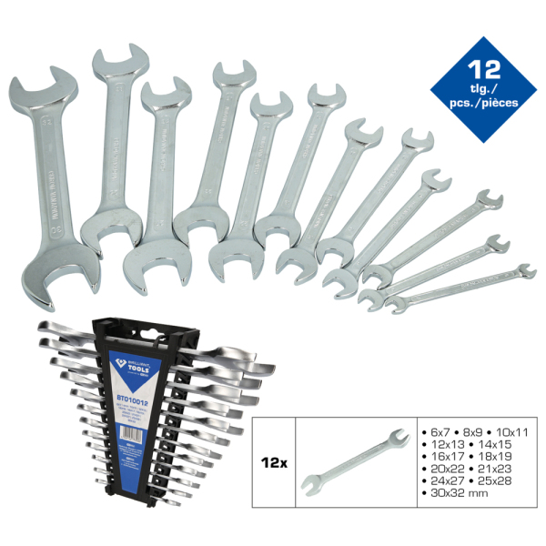 Jeu de clés à fourches, 12 pcs BT010012 Brilliant Tools