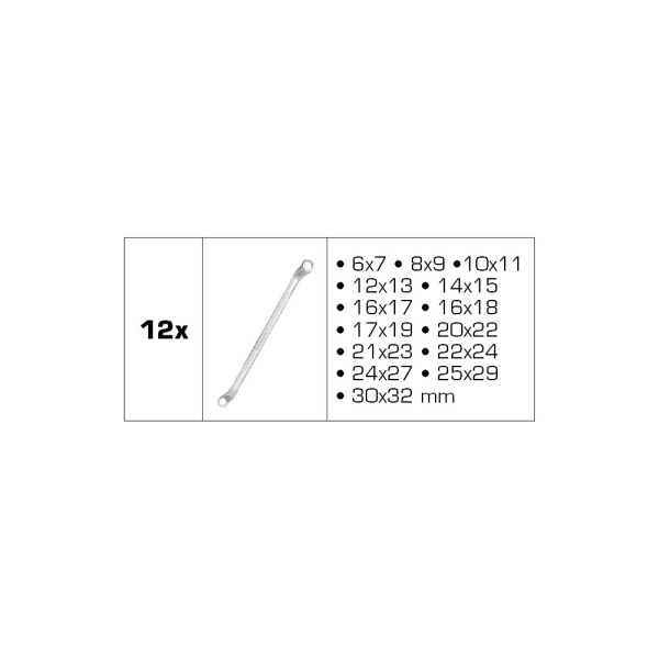 Jeu de clés polygonales contre-coudées, 12 pcs BT012012 Brilliant Tools