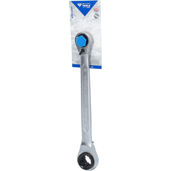 Clé polygonale à cliquet double 4 en 1 10x13mm 17x19mm BRILLIANT TOOLS - BT013901