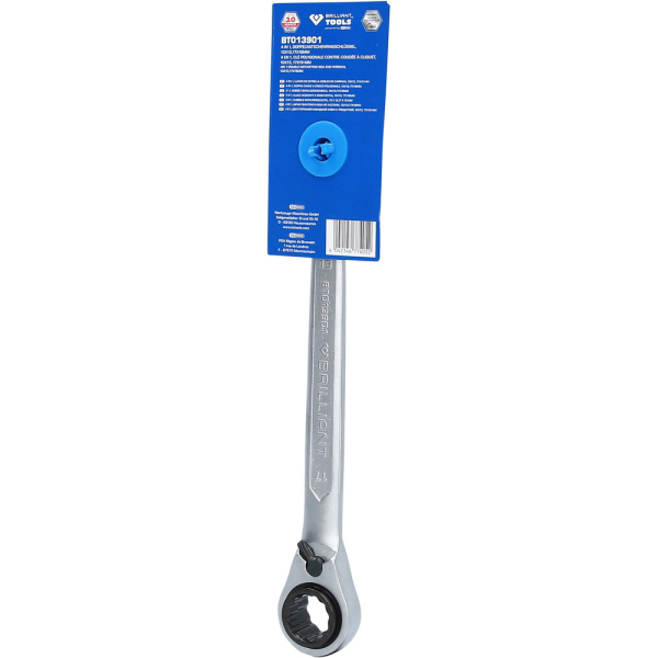 Clé polygonale à cliquet double 4 en 1 10x13mm 17x19mm BRILLIANT TOOLS - BT013901