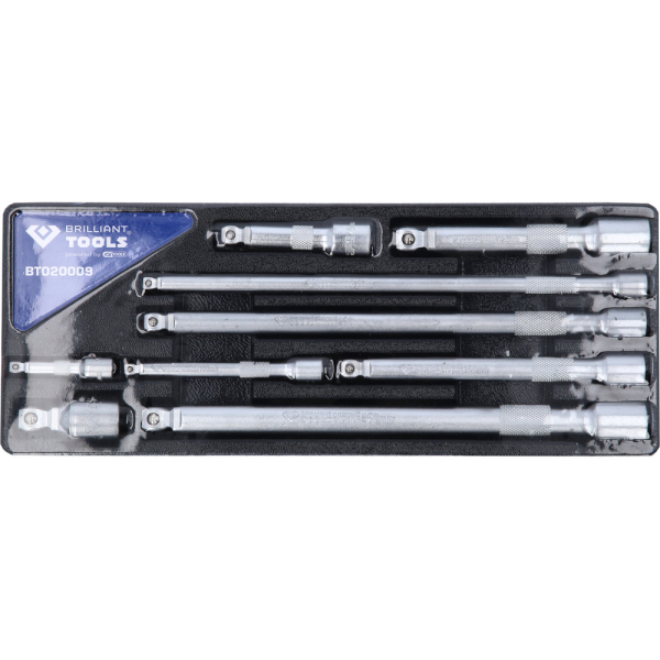 Jeu de rallonges articulées, 1/4'', 3/8'', 1/2'', 9pcs BT020009 Brilliant Tools