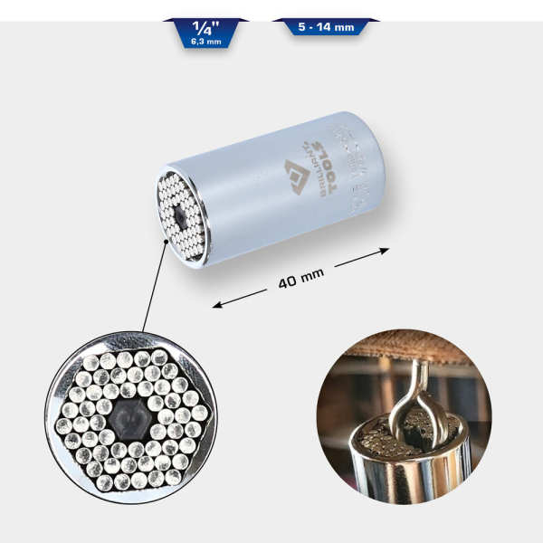 Douille universelle 1/4'', 5 -14mm BT020899 Brilliant Tools