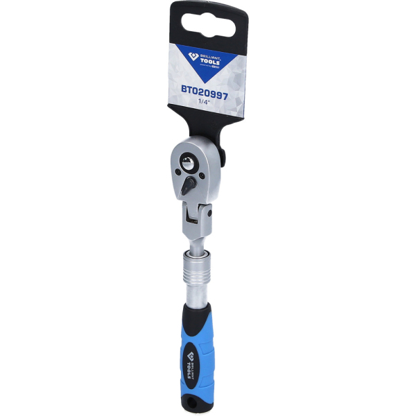 Cliquet réversible télescopique 1/4" avec tête flexible (175- 225 mm) BT020997 Brilliant Tools