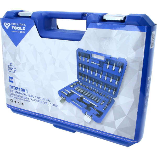 Coffret de douilles et cliquets 3/8'' , 61 pcs BT021061 Brilliant Tools