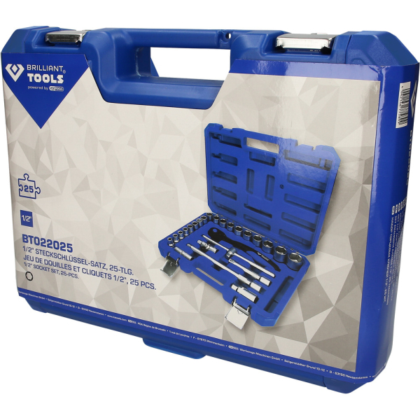 Coffret de douilles et cliquets 1/2'' , 25 pcs BT022025 Brilliant Tools