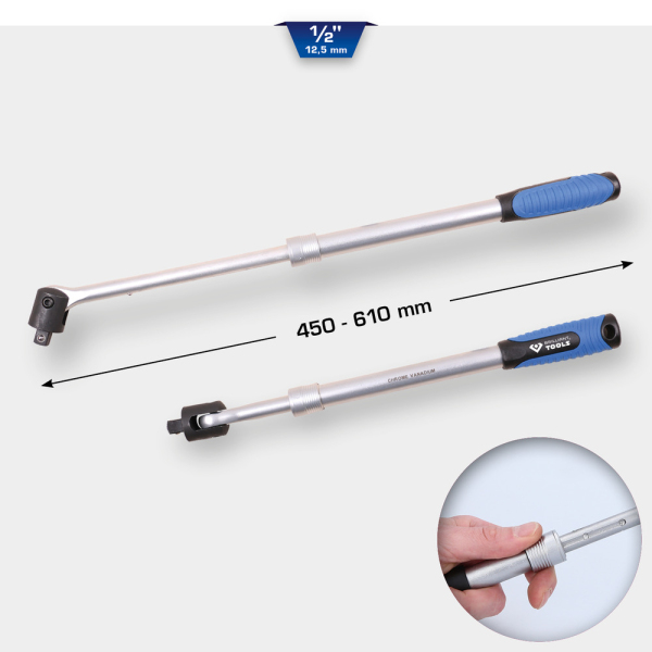 Poignée articulée télescopique 1/2" (450 - 610mm) BT022401 Brilliant Tools