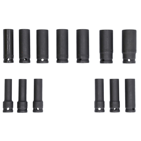 Jeu de douilles à chocs longues 1/2'', 6 pans, 10 - 24mm, 13 pcs BT022625 Brilliant Tools