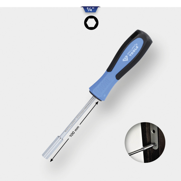 Tournevis porte-embouts 1/4" x 60mm BT031055 Brilliant Tools