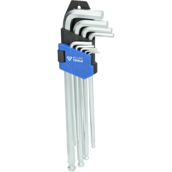Jeu de clés 6 pans longues à tête sphérique, 9 pcs BT045019 Brilliant Tools