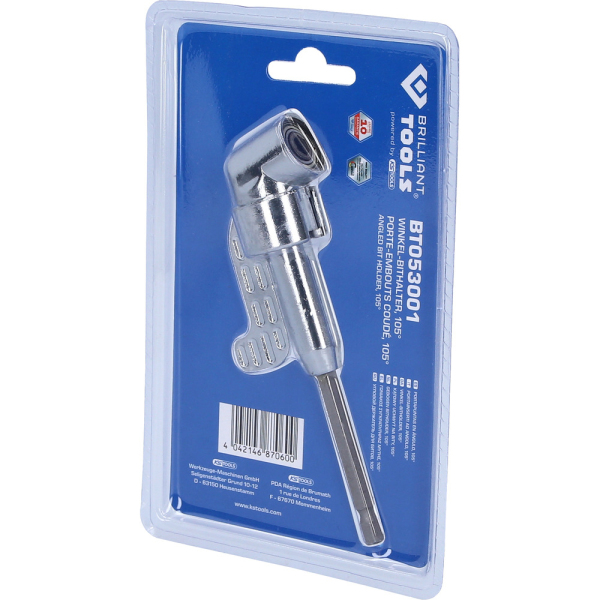 Porte-embouts 6 pans 1/4" coudé à 105° BT053001 Brilliant Tools