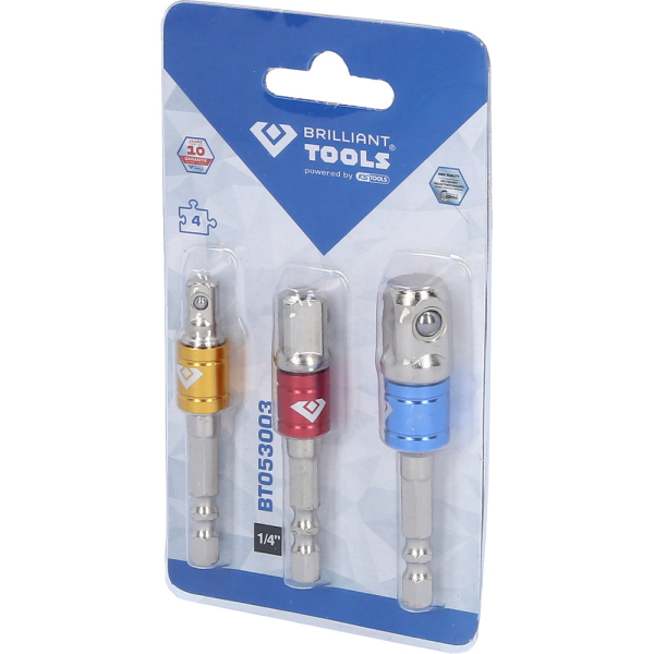 Jeu d'adaptateurs porte douilles 1/4''-3/8''-1/2'', 3 pcs BT053003 Brilliant Tools