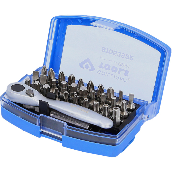 Jeu d'embouts de vissage avec cliquet porte-embouts, 32 pcs BT053532 Brilliant Tools