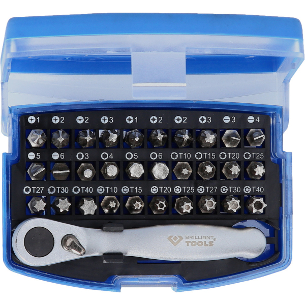 Jeu d'embouts de vissage avec cliquet porte-embouts, 32 pcs BT053532 Brilliant Tools