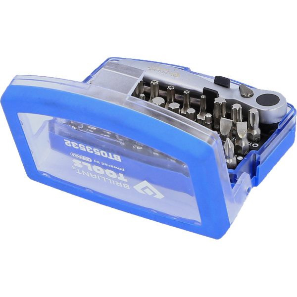 Jeu d'embouts de vissage avec cliquet porte-embouts, 32 pcs BT053532 Brilliant Tools
