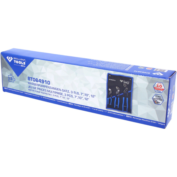 Jeu de 3 pinces multiprises, 7'' - 10'' - 12'' BT064910 Brilliant Tools
