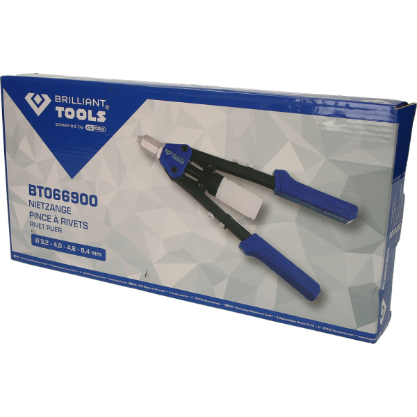 Pince à riveter pour rivets de Ø 3,2-4,0-4,8-6,4mm BT066900 Brilliant Tools