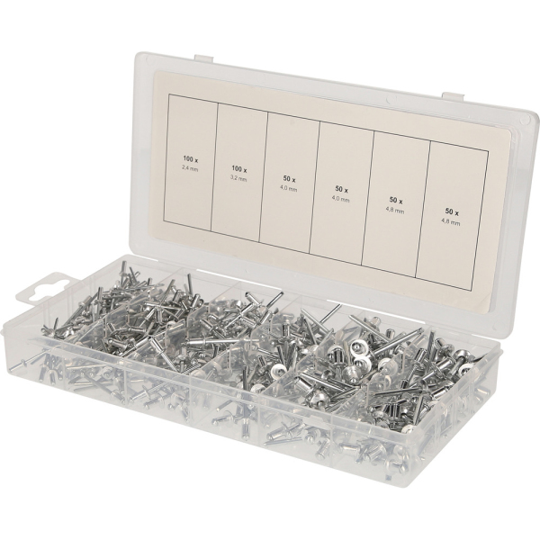 Assortiment de rivets aveugles, 400 pcs, 2,4-3,2-4-4,8mm BT066950 Brilliant Tools