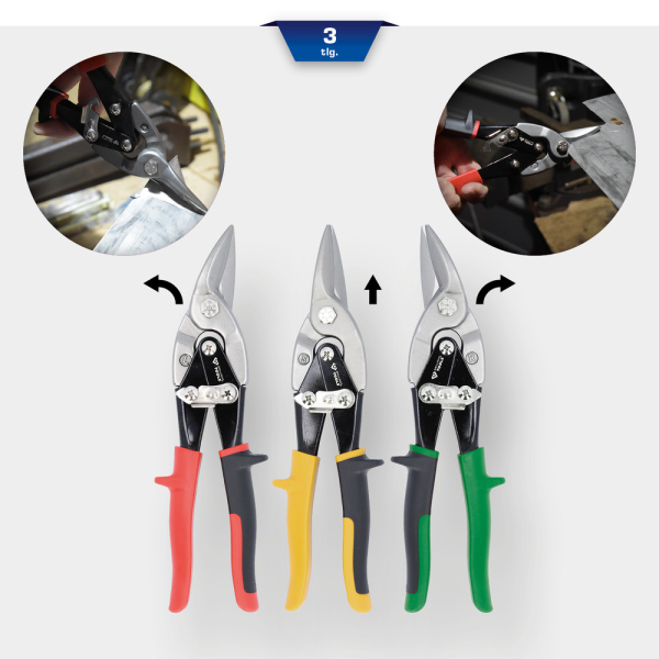 Jeu de cisailles à tôle, 3 pcs BT067200 Brilliant Tools