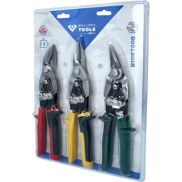 Jeu de cisailles à tôle, 3 pcs BT067200 Brilliant Tools