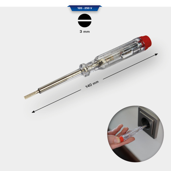 Tournevis testeur 125-250V, Fente 3,0mm, L.140mm BT068001 Brilliant Tools