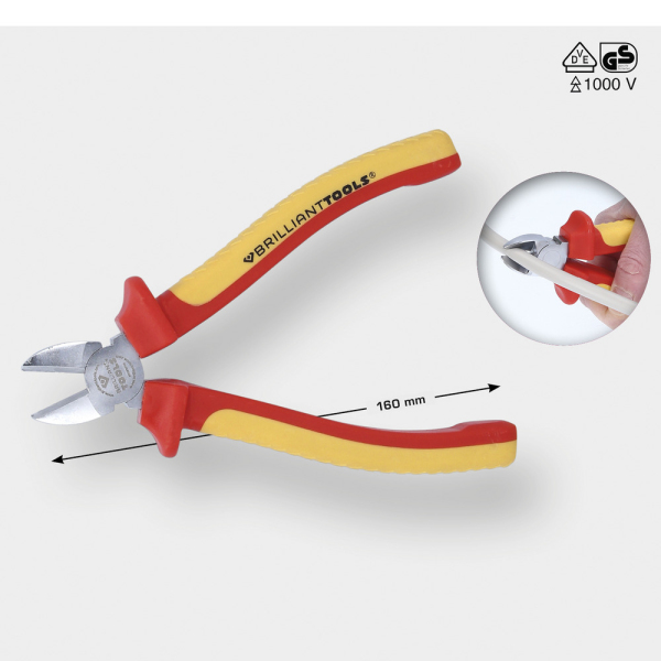 Pince coupante diagonale isolée, L.160mm BT068013 Brilliant Tools