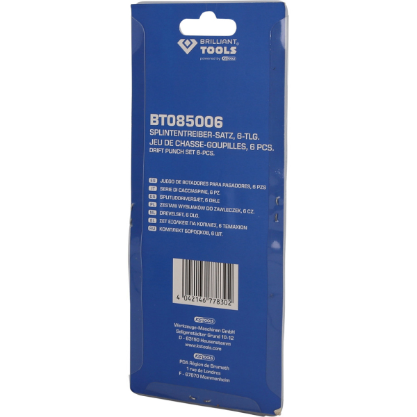 Jeu de chasse-goupilles, 6 pcs BT085006 Brilliant Tools