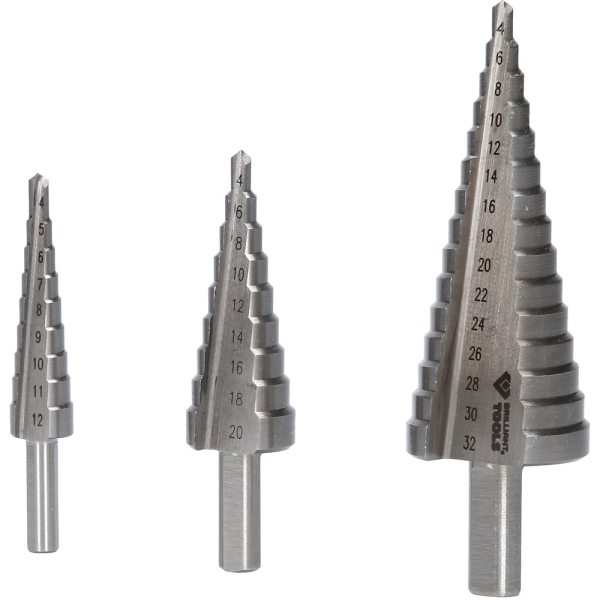 Jeu de forets étagés, 3 pcs, Ø 4 à 32mm BT101925 Brilliant Tools