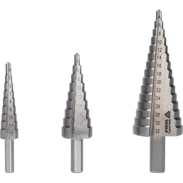 Jeu de forets étagés, 3 pcs, Ø 4 à 32mm BT101925 Brilliant Tools
